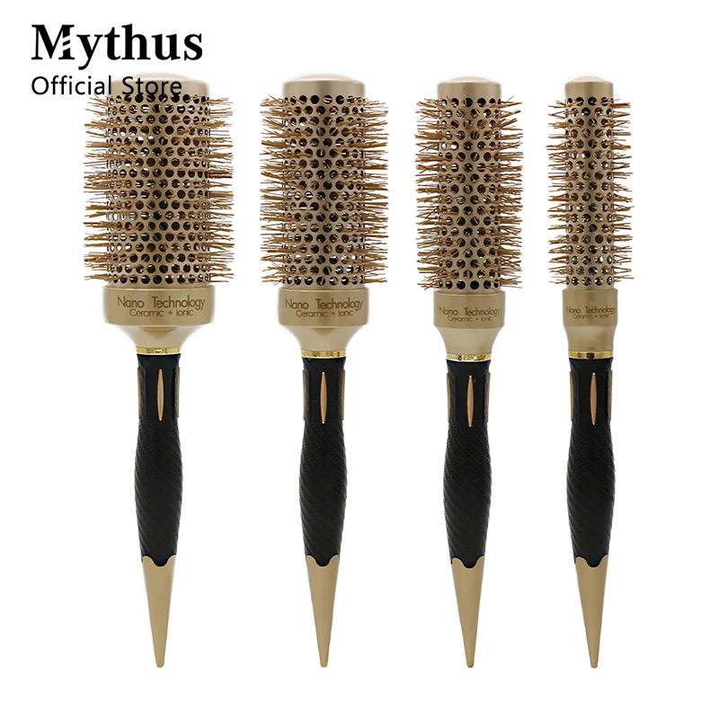 Newest Handle Themal Hair Round Brush Ionic Hairdressing Brushes