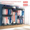 Clothes Rack Clothing Rack 900 LBS Clothing Racks for Hanging Clothes Heavy Duty Clothes Rack Freestanding Wardrobe Closet 3