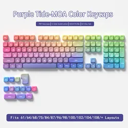 Purple Tide 121 - Key PBT Keycap Set in MOA Profile, DYE - SUB (Purple Tide)
