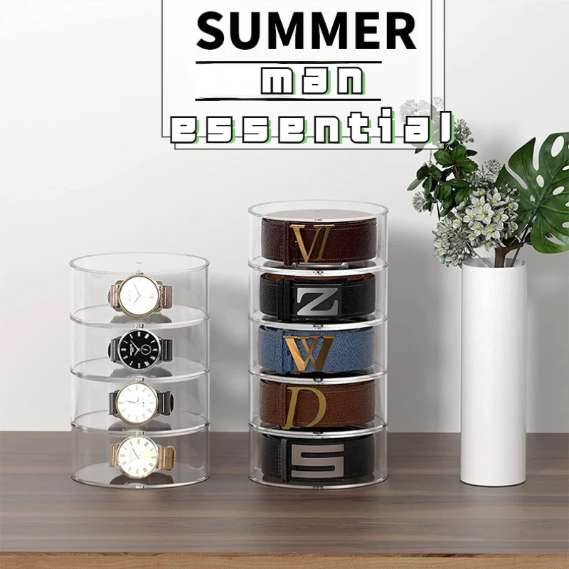 Display Shelf Organizer Boxes Acrylic Transparent Storage Box Belt Jewelry Display Shelf Magnetic Suction Connection Infinite