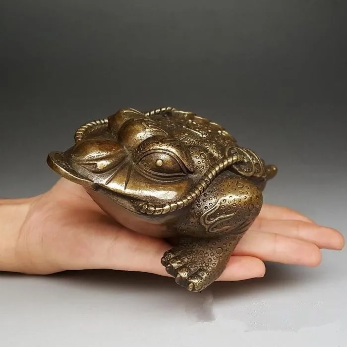 

Antique bronze copper three foot seven lucky toad feng shui ornaments crafts