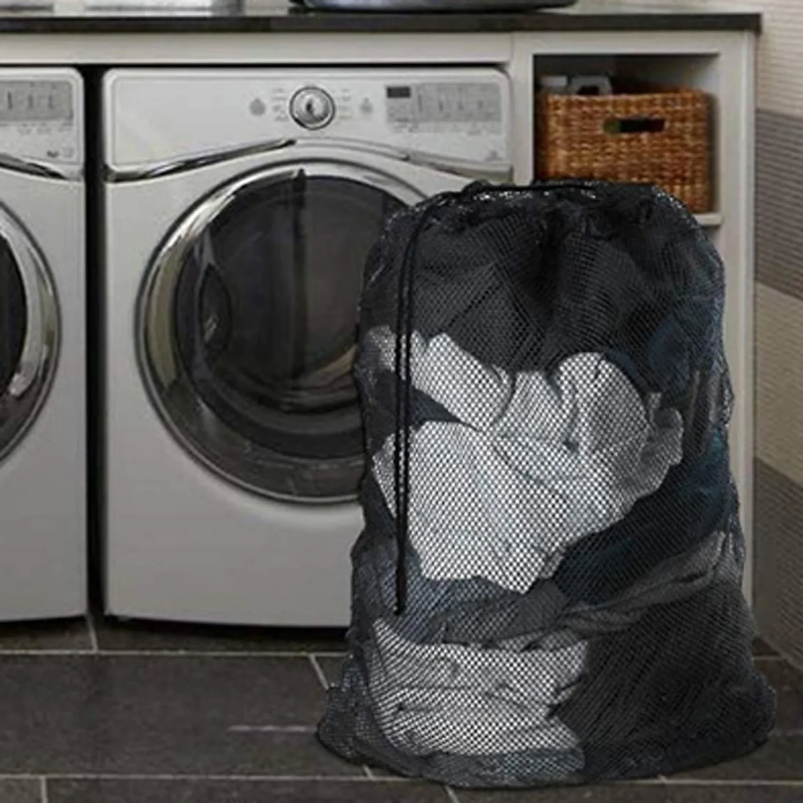 Durable Nylon Mesh Drawstring Bag Large Laundry Mesh Bag Drawstring Anti-snagging Anti-deformation Clothes Washing laundry bag clothes washing bag