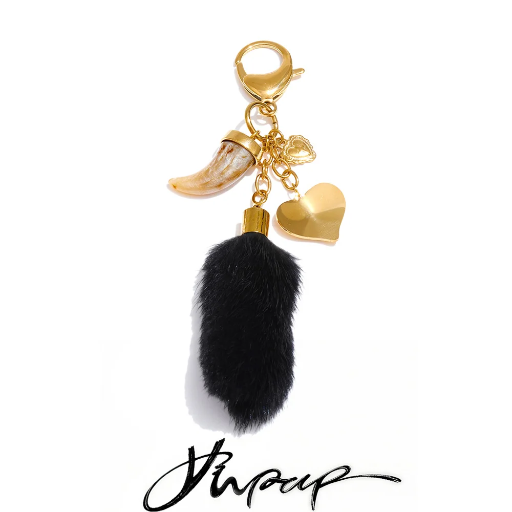 Yhpup Stainless Steel Resin Key Chain for Women