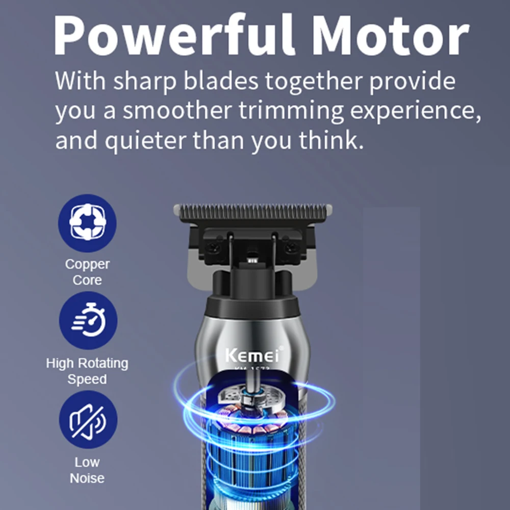 Kemei الرجال مقص الشعر الكهربائية USB قابلة للشحن...