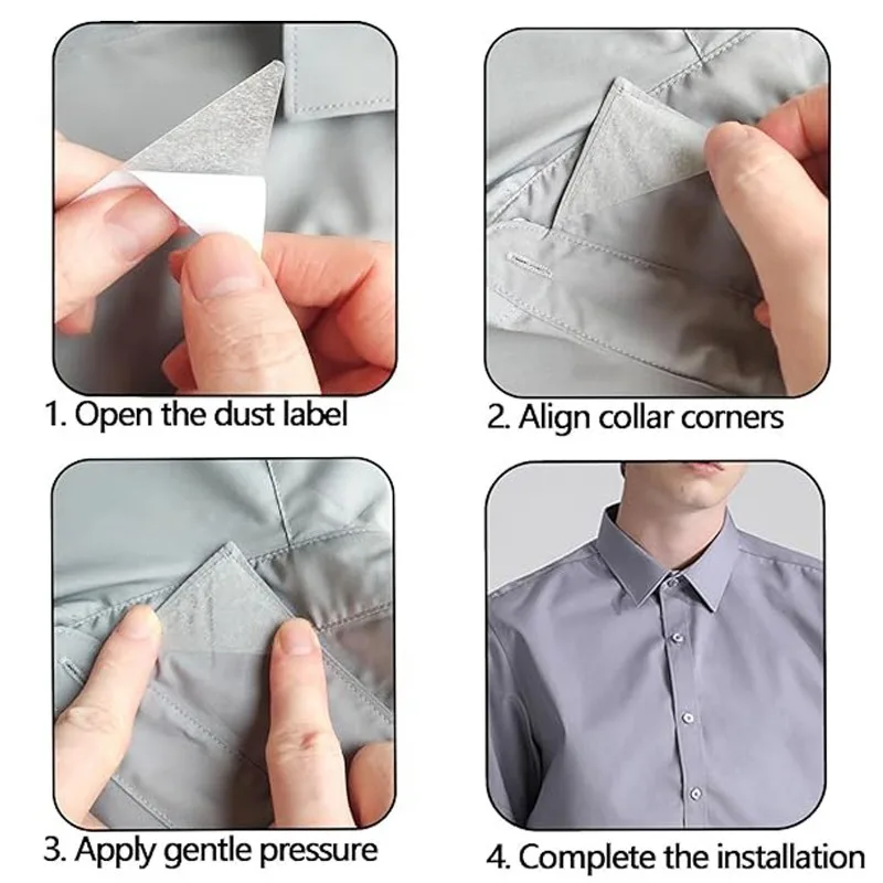 Shirt Collar Shaper Prevent Deformation Anti Roll Stand Adhesive Shaping Patch Avoid Curl Polo Shirts Fixed Pads