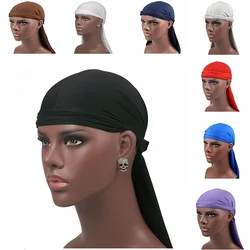 Street Basketball Headband Men's Sweat Absorbing Hip Hop Elastic Rap Hip Hop Dance Milk Silk Long Tail Hat Tide Unisex Beanie