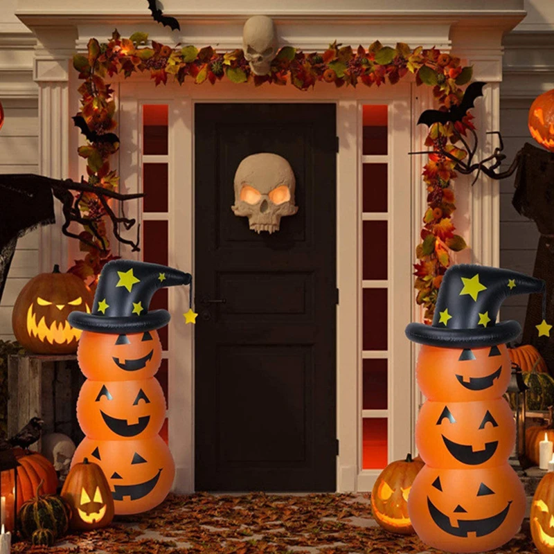 Inflatable Pumpkin and White Ghost Outdoor Garden Lawn 1