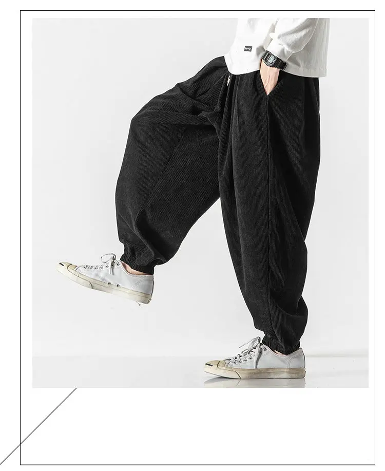 New corduroy men's corduroy pants fashion men's jogging pants cotton women's casual pants streetwear high waisted harem pants