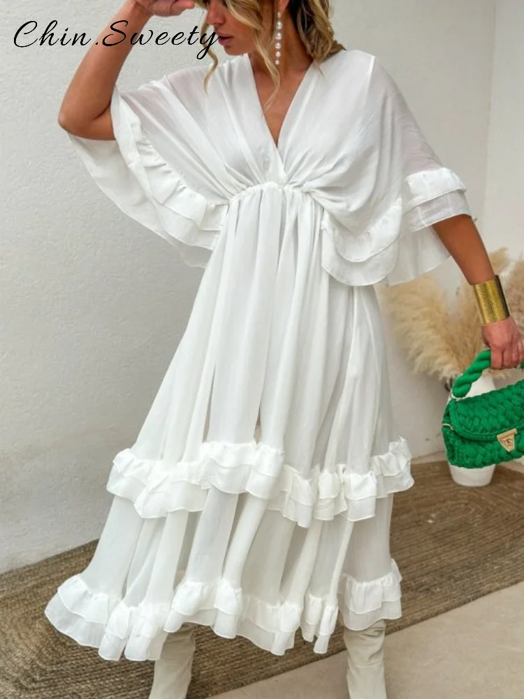 fitted lace wedding dress Lastesso Summer Dresses for Women 2025 Vacation Floar Print Half Sleevel  Long Dress Casual V Neck Loose Fit Sundresses at Amazon Women's Clothing  store