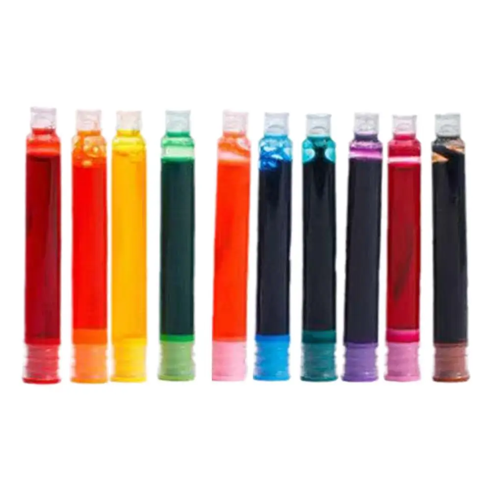 Fountain Pen Ink 10pcs/pack Colored Ink Cartridge Refills Ink Sac For Fountain Pens Refills Disposable Office School Supplies Cute Stationery