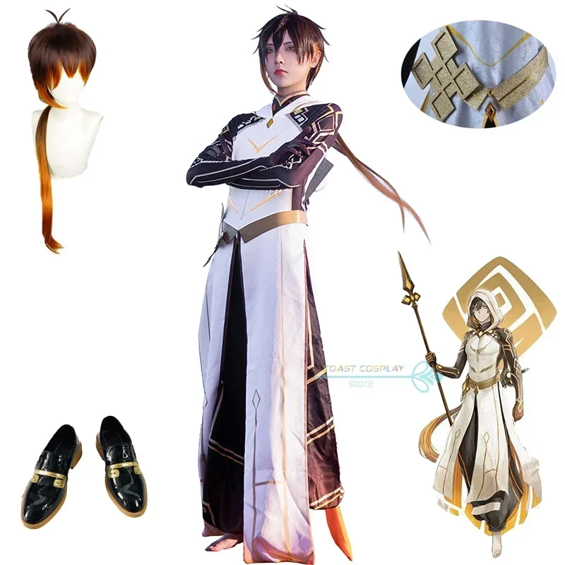 

Zhongli Game Cosplay Genshinimpact Zhongli Cosplay Costume for Carnival Handsome Suits Party Costume Wig Shoes Full Set Game Cos