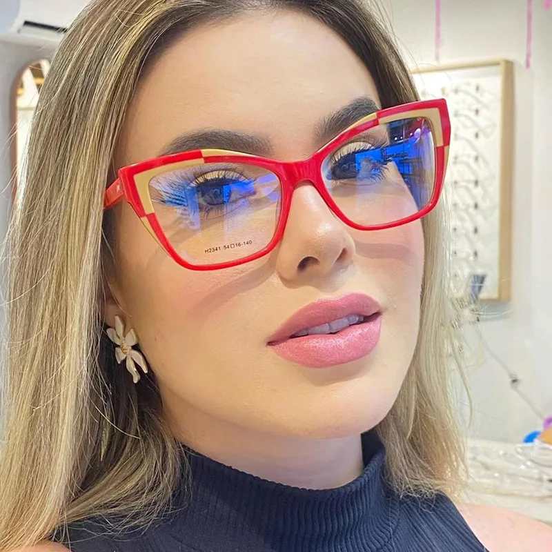 

Cat Eye Anti Blue Light Glasses Women Fashion Computer Eyeglasses Simple Personality Optical Eyeglasses Frames Ladies Eye Lens