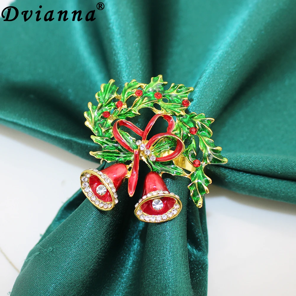 

6Pcs New Arrival Christmas Napkin Rings Holders for Christmas Dinners Parties Wedding Table Decoration Accessories HWC192