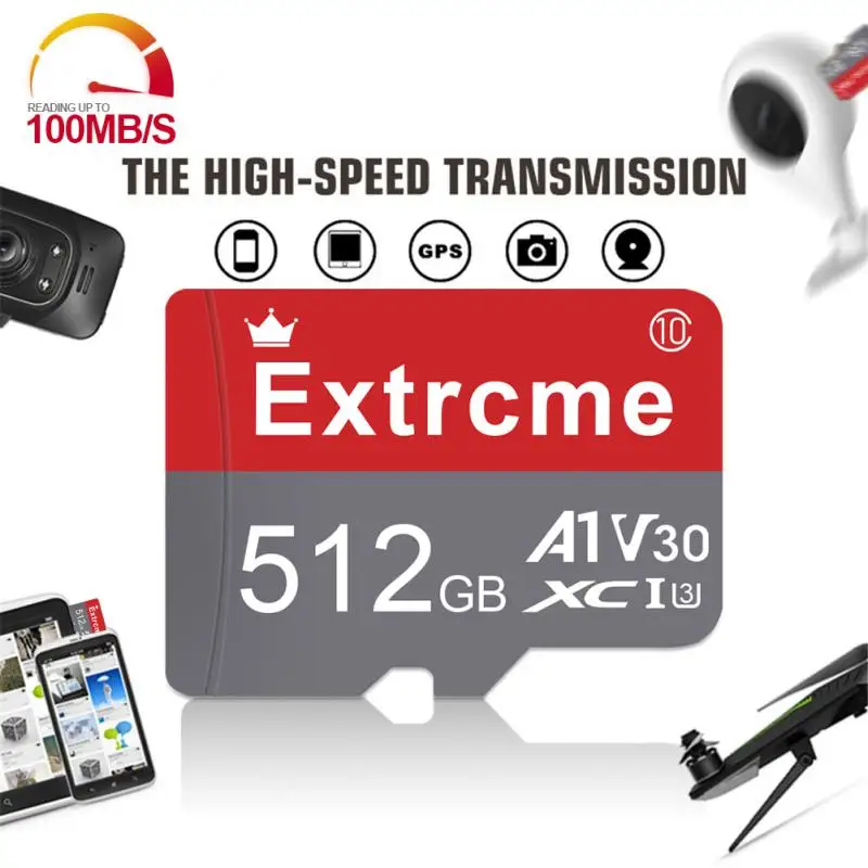 V30 Micro Tf Sd Card Con Adattatore Sd Velocità Più Veloce Class10 512Gb 256Gb 128Gb 64Gb 32Gb Scheda Di Memoria Sd Per Fotocamera Smartphone