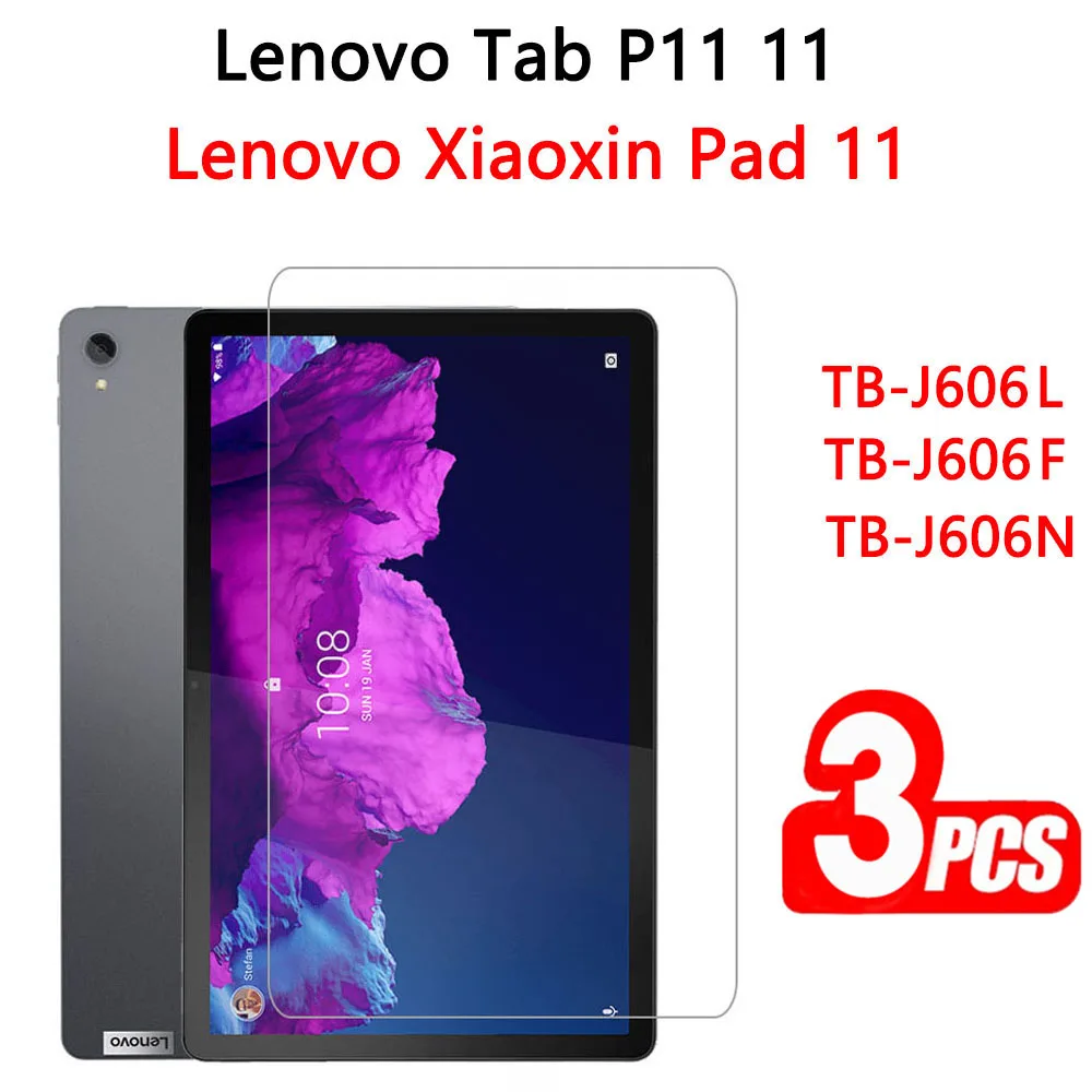 

(3 Pack) Tempered Glass For Lenovo Xiaoxin Pad Tab P11 11 2021 TB-J606F TB-J606N TB-J606L Anti-Scratch Screen Protector Film