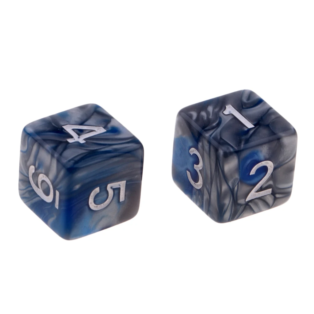 10pcs D6 Polyhedral 16mm Dice Set Double Colors Six Sided Dice Translucent Colors 7-die Semi-transparent Complete Set