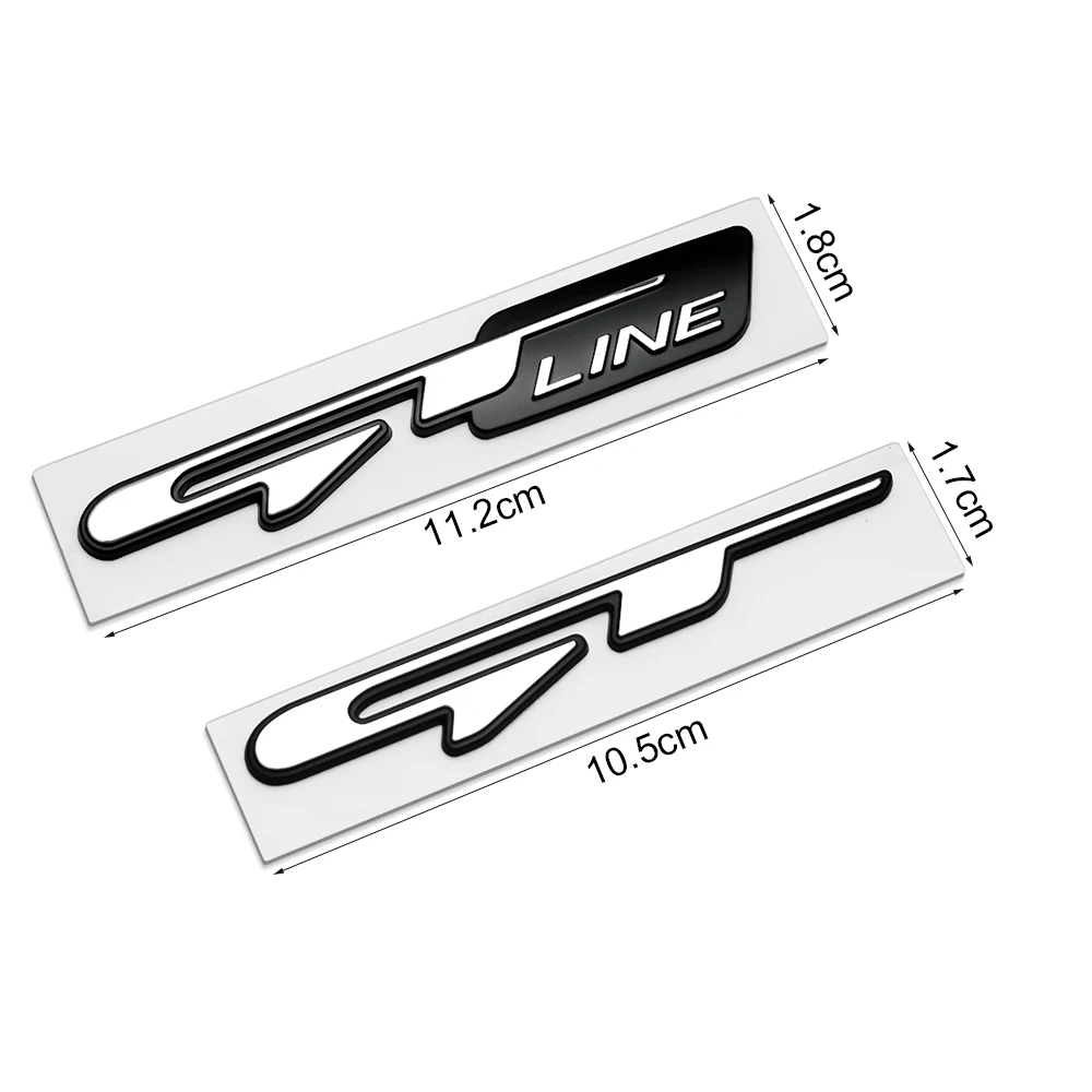 3D Car GT line Design Fender Rear Trunk body Emblem Badge sticker For Peugeot For Kia K9 Forte Ceed Cerato RIO K3 K5 Accessories 3d stickers