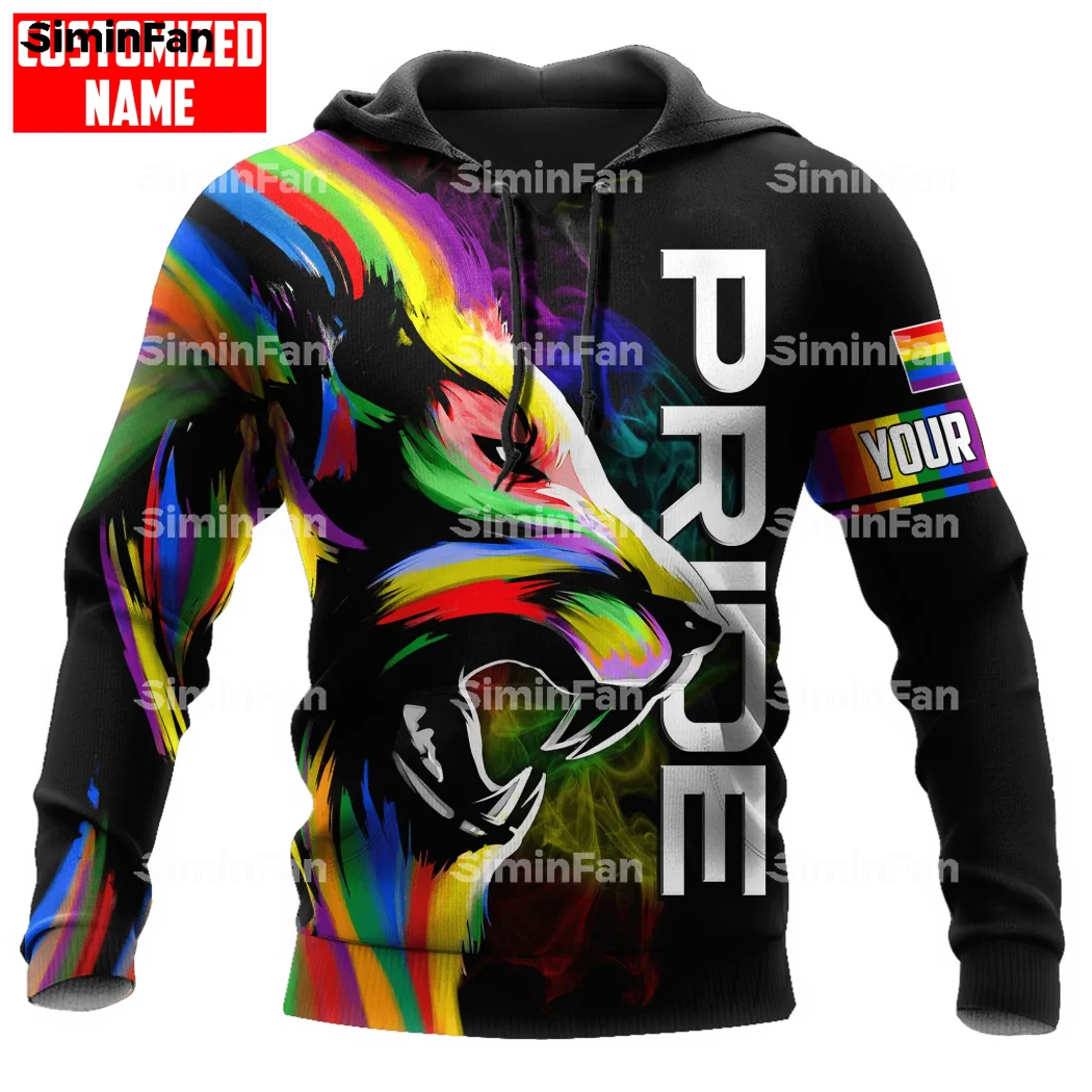

Черная Толстовка PRIDE LION ЛГБТ с красочным 3D принтом, куртка на молнии, Мужская Женская свитер с капюшоном, верхняя одежда унисекс 01