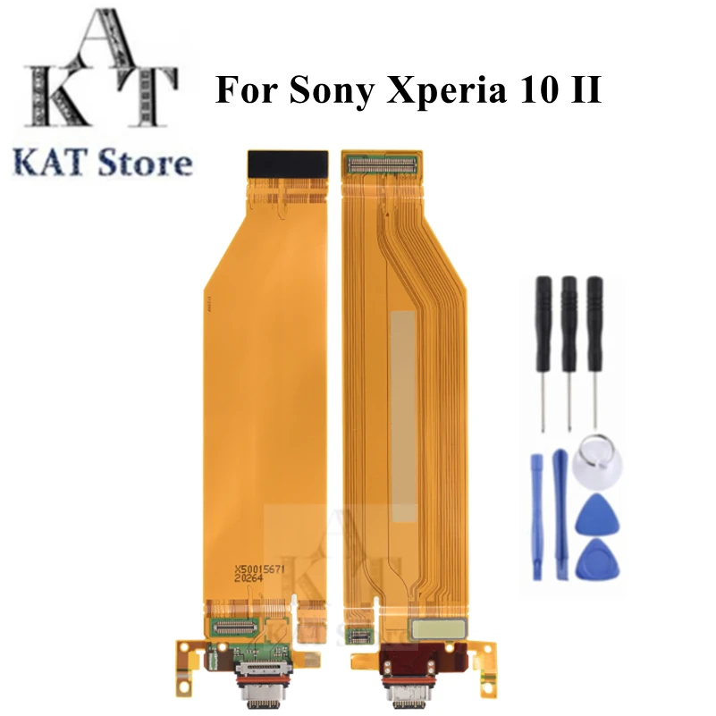 

KAT For Sony Xperia 10 II XQ-AU51 XQ-AU52 SO-41A SOV43 Charge Charging Port Board Flex Cable Smartphone Spare Part Replacement