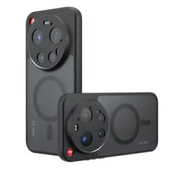 Magnetic Shockproof Matte Phone Case with Wireless Charging Compatibility - Xiaomi 13 Ultra (Black)