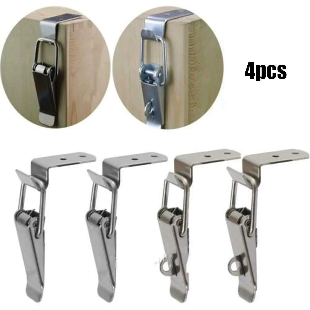 

Toggle Latch Silver Spring Stainless Steel 4pcs Business Clip Draw Latch Clamp Loaded Office Practical Durable