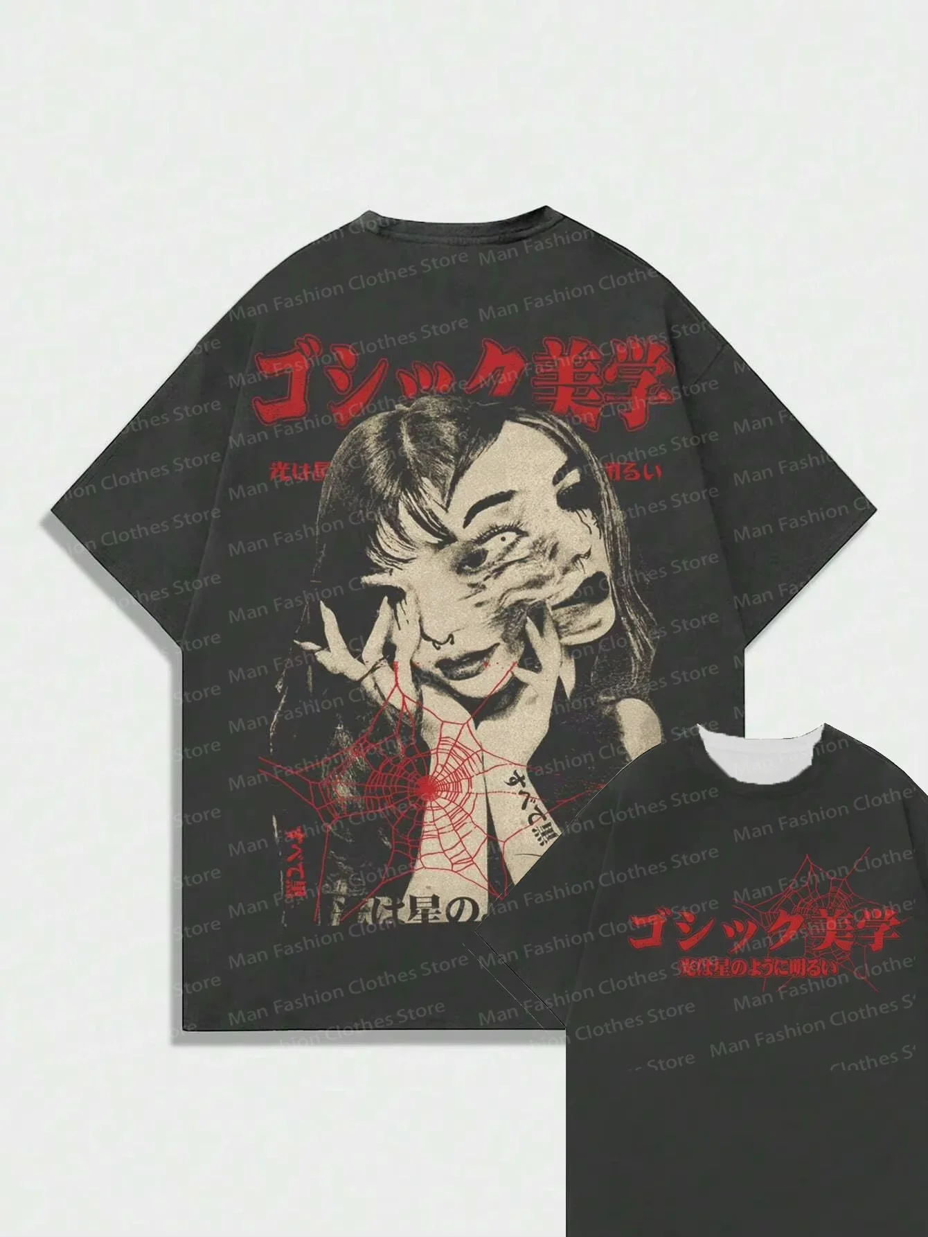 Japan Anime Graphic Cotton T-shirt Unisex Men Women Luxury Fashion Brand Top Casual Short Sleeve Streetwear Tee All Size 4