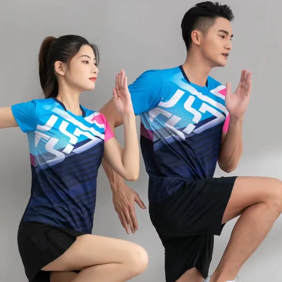 Tennis Badminton T-shirts Uniform Men Women Quick Dry Sports Table Tennis Jersey Clothes Summer Volleyball Ping Pong Shirts Tops