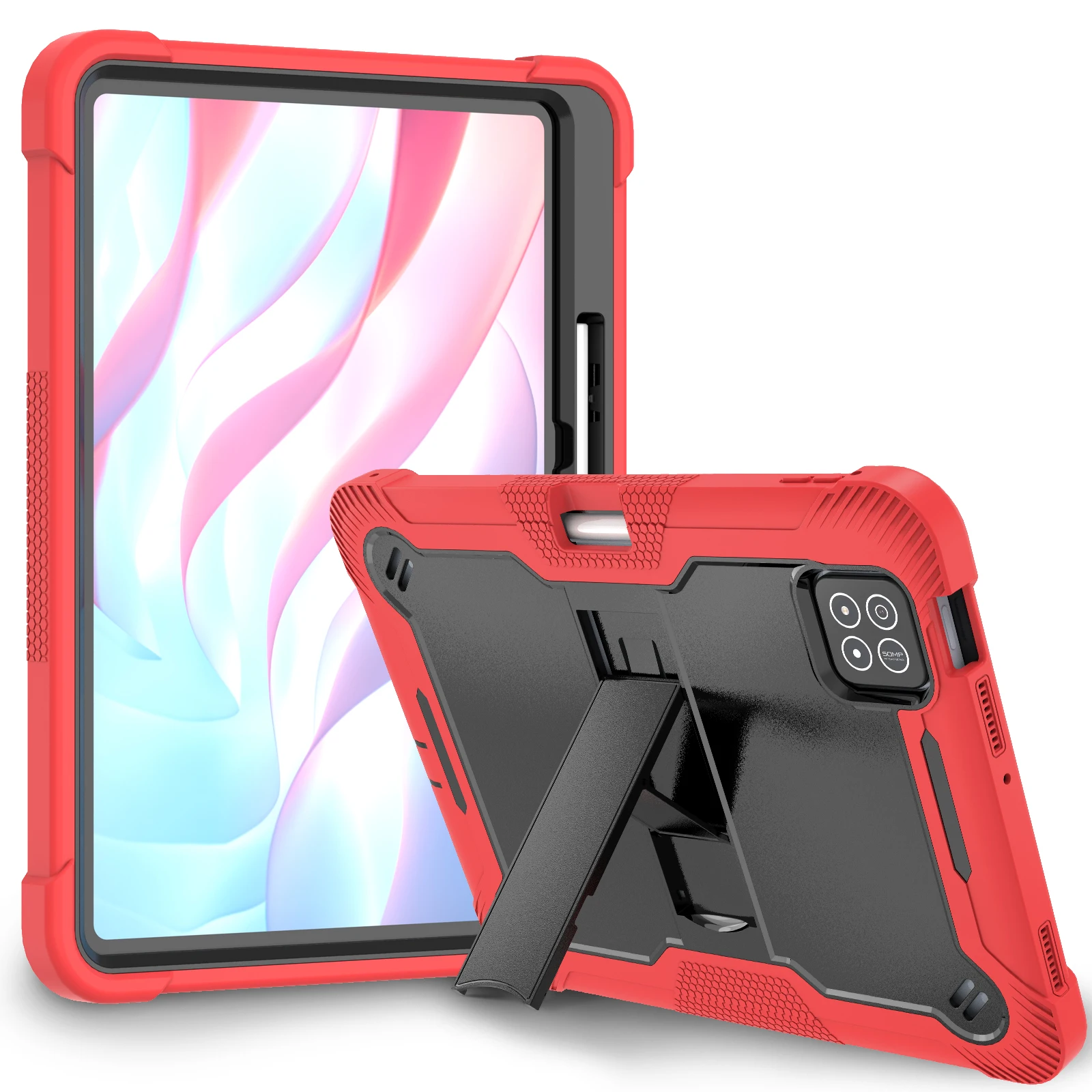 3-Layer Protective Kids Shockproof Armor Stand Case
