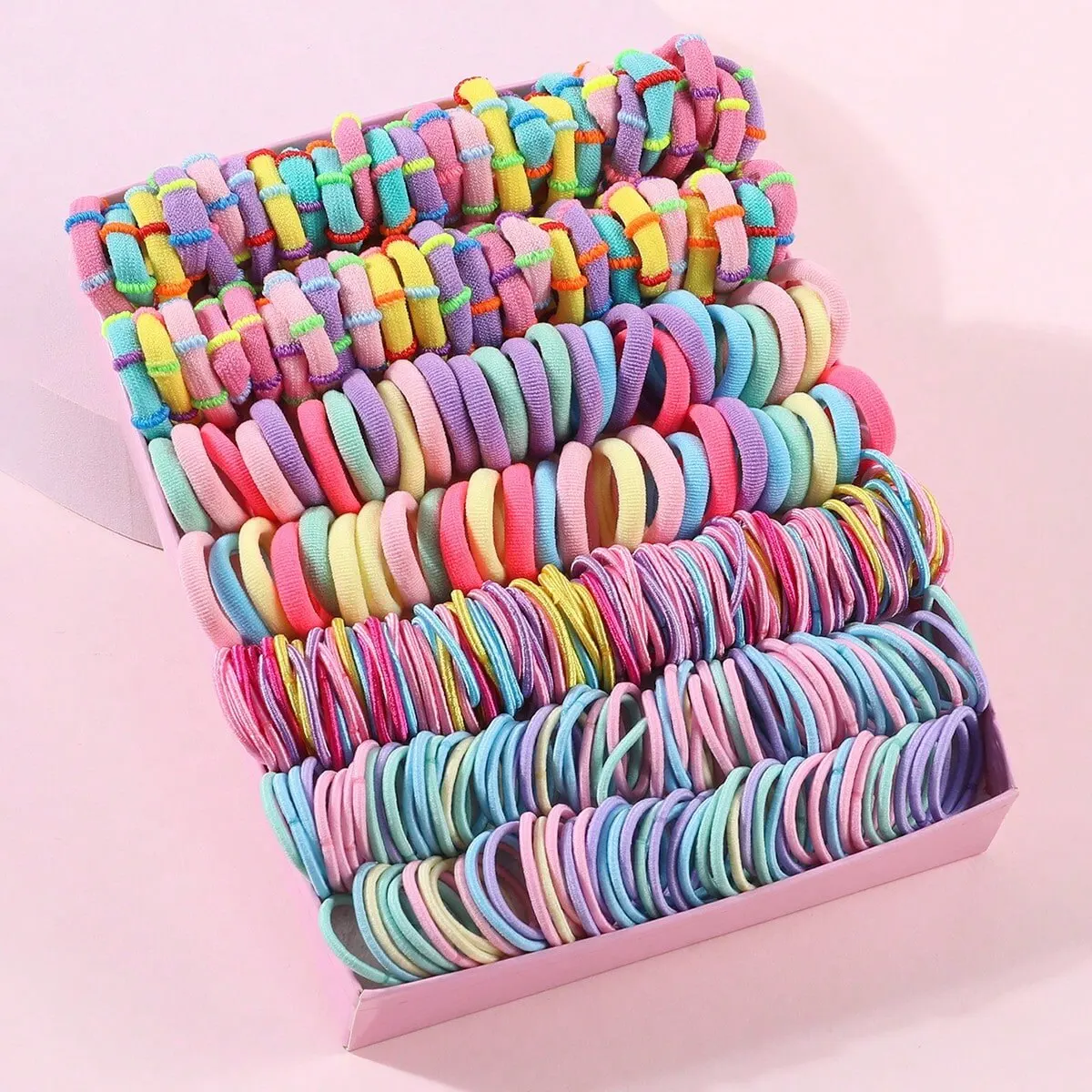 Ensemble d'élastiques à cheveux colorés pour filles, élastique en nylon, chouchous, accessoires pour cheveux, 250 pièces, 300 pièces