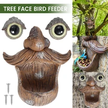 

creative Resin Bird Feeder 3D Face Statue Garden Decor Hanging Figurines Outdoor Resin Tree Ornament pet Bird Feeder for Garden
