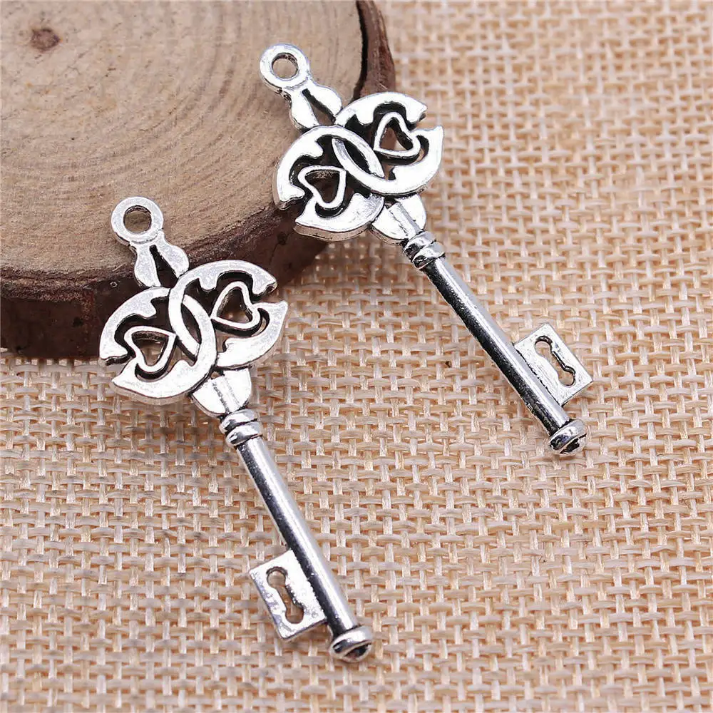 

Pendant Key Charms Jewelry Materials 17x45mm 5pcs