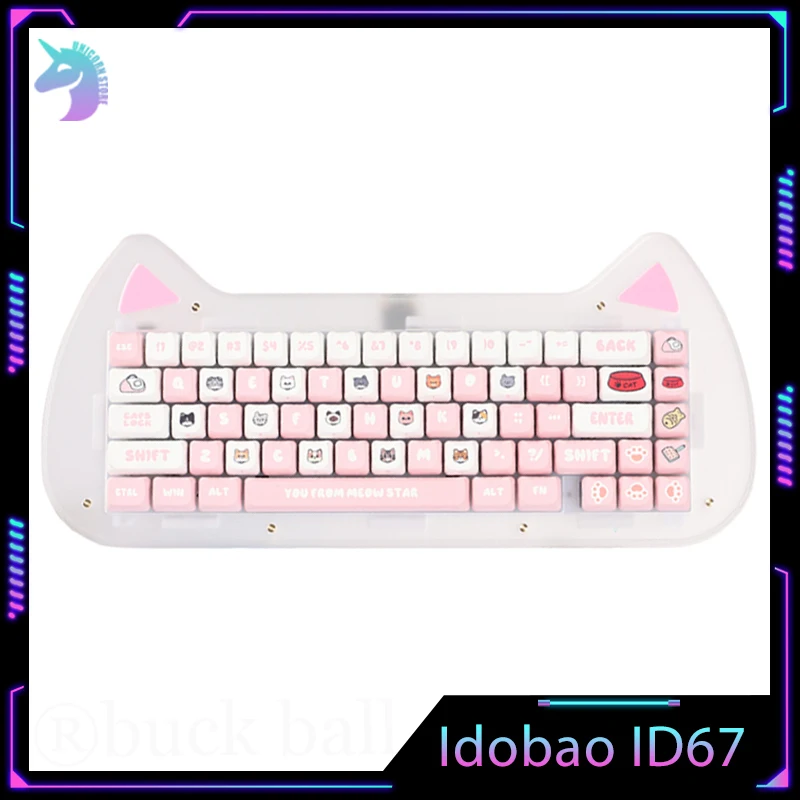 

Idobao ID67 Mechanical Keyboard Bluetooth Wireless Keyboard 2 Mode USB PBT Keycaps RGB Blacklit Hot-Swap Gaming Keyboards Gifts