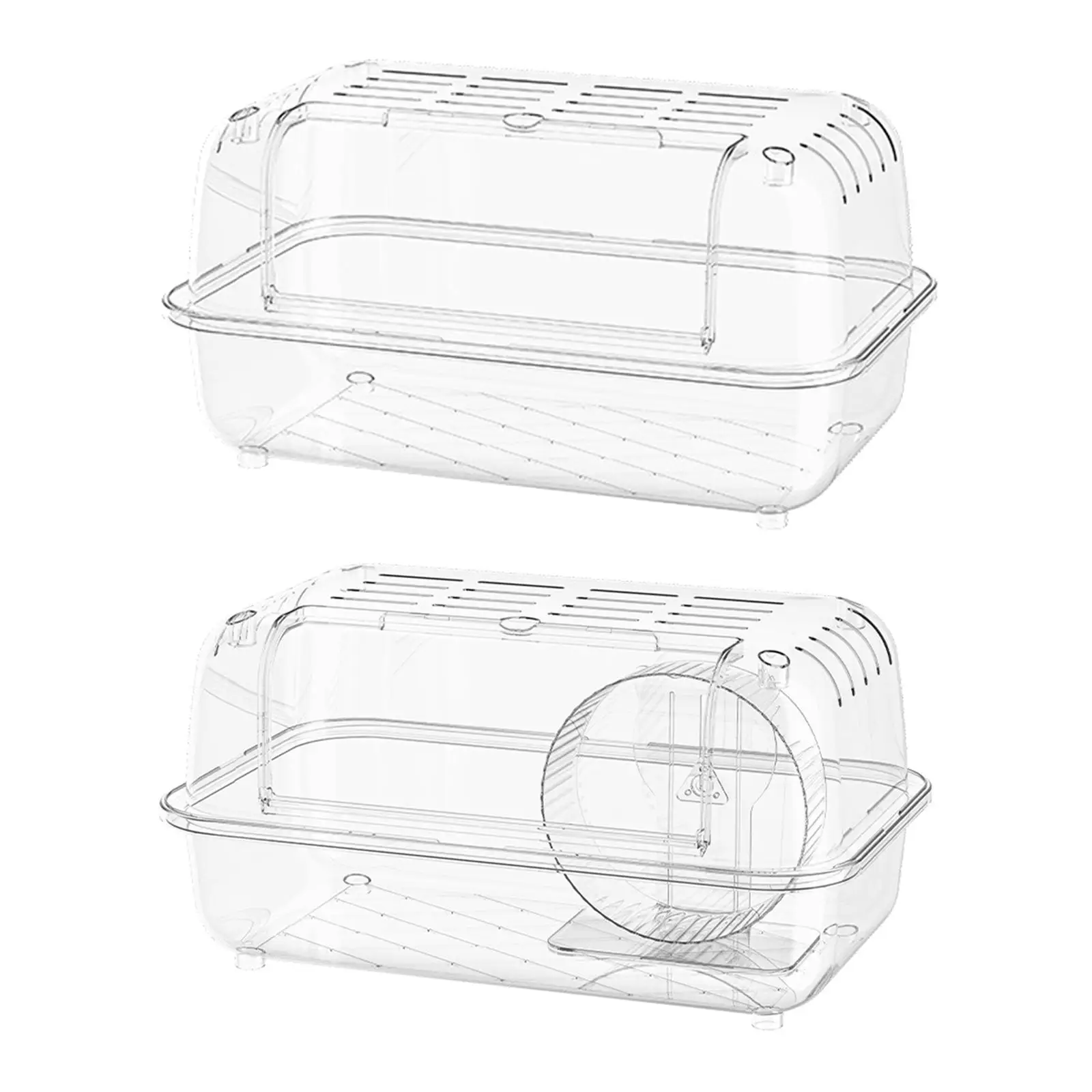 Acrylic Large Hamster Habitat Cage Portable Breathable Enclosure for Guinea Pig Rabbits Small Pets Room