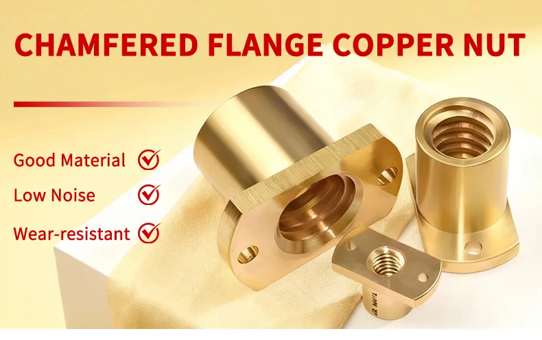 Kieferorthopädische T-förmige Doppelkantige Kupferflanschmutter mit zwei Löchern T10 T12 T14 T16 T18 T22 T25 T28 T30 T32 T36 – Detail 1
