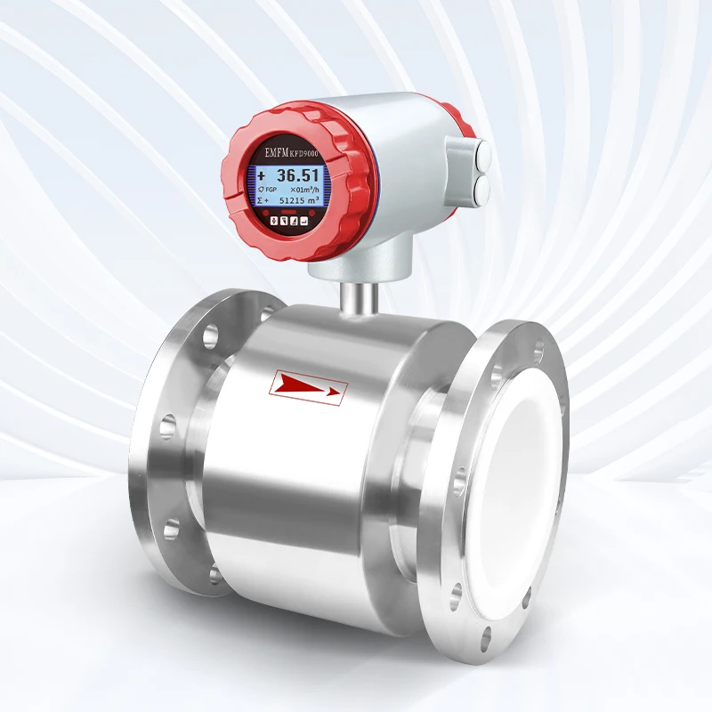 มิเตอร์วัดอัตราการไหลแม่เหล็กไฟฟ้าแบบดิจิตอล พร้อมหน้าจอ LCD สำหรับท่อ DN15 ถึง DN300  พร้อมเอาต์พุตแบบพัลส์และ 4-20mA 1