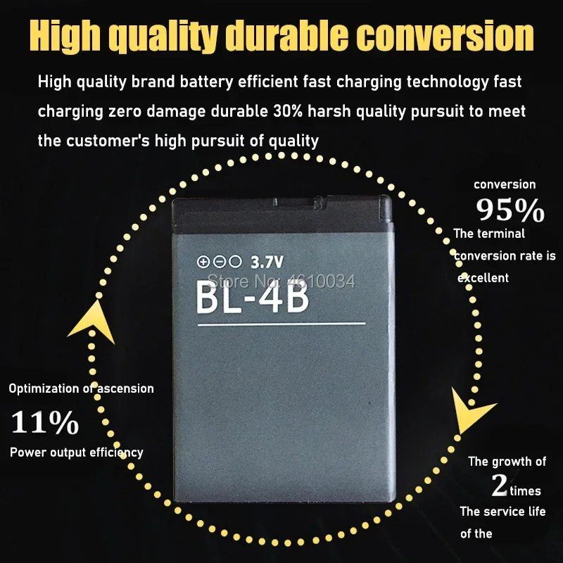 Batteria Originale Bl-4B Per Nokia 2505 3606 3608 2670 2660 2630 5000 6111 7070 7088 7370 7373 7500 700Mah