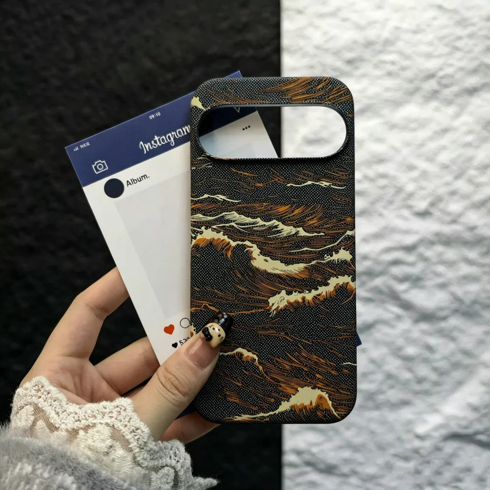 Slim Carbon Fiber Texture Matte Frameless Phone Case with MagSafe Compatibility