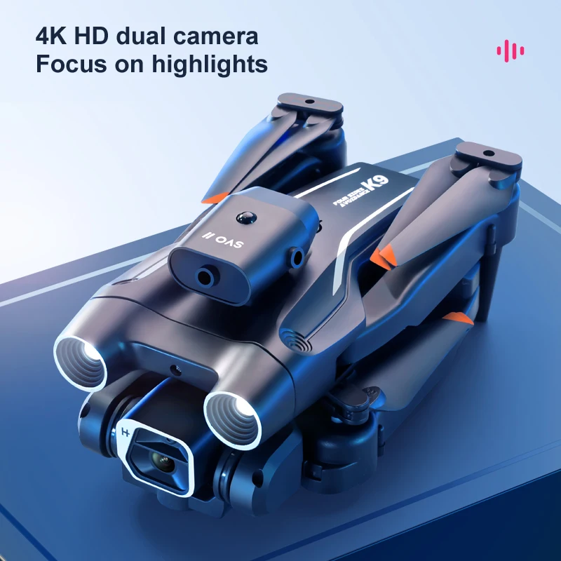

Дрон K9 pro складной с двойной камерой, 4K HD, 4 оси