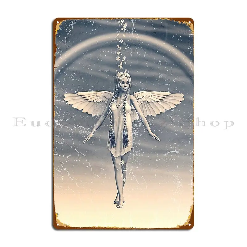 

Angel Under The Rainbow Metal Signs Wall Mural Club Wall Custom Print Decoration Tin Sign Poster