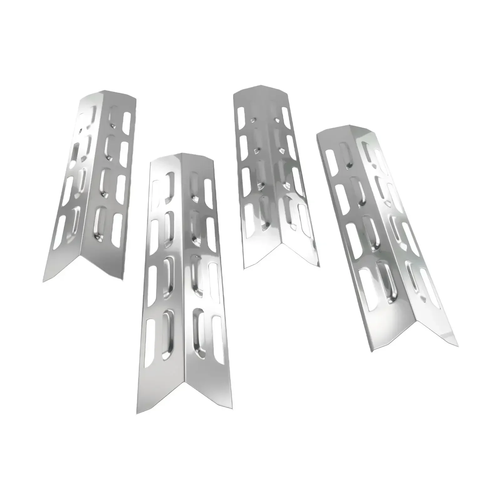 4 Pieces Stainless Steel Heat Plate Shield Universal Heat Tent For Burner Cover Flame Tamers Replacement For Gas Grill