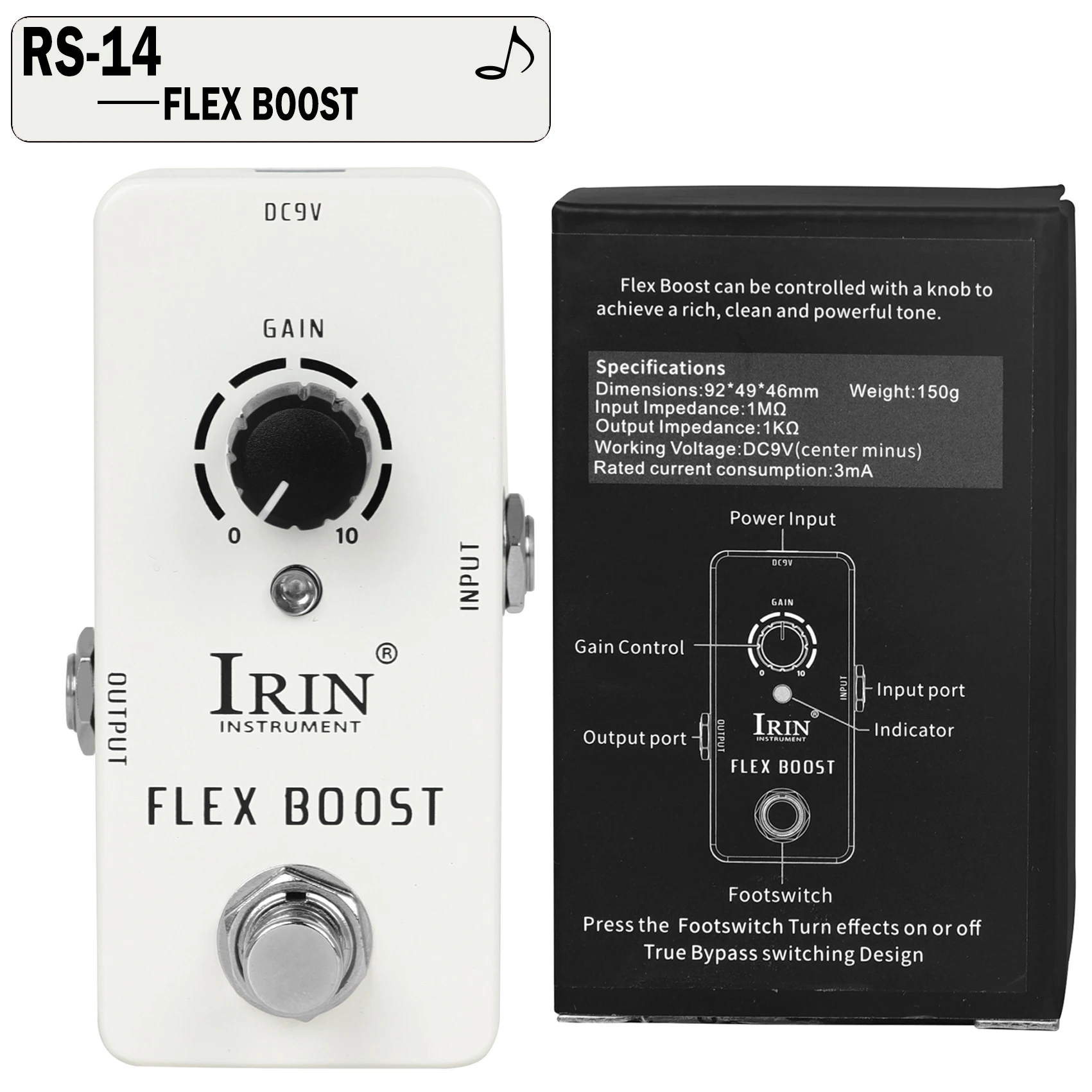 Enhanced Electric Guitar Effects Pedal: Versatile Fuzz, Overdrive, Distortion, Flanger, Ensemble & Tremolo Effects Accessory