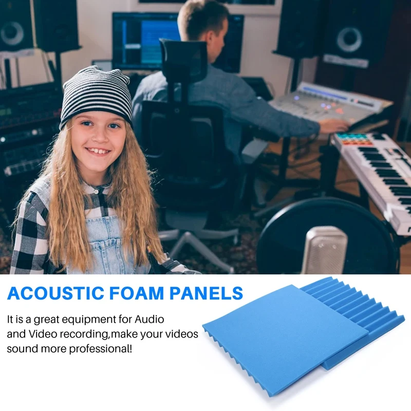 24 Pack Acoustic Foam Panels 1X12X12 Inches,Soundproof Wall Panels With Fire Sound,Sound Wedges For Studios,Home-AA74