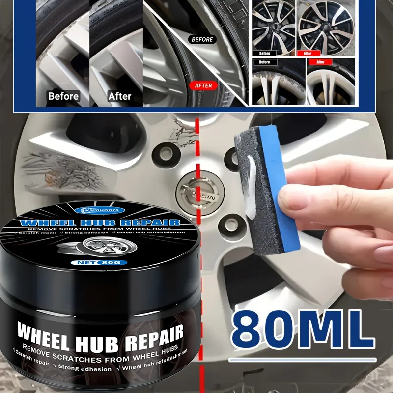 Car Wheel Rim Scratch Refurbishment Paste for BNW Tire Rim Scratch Paint Repair Paste Black And White Silver Aluminum Alloy