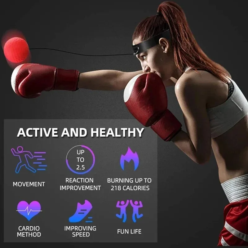 Punching Ball Boxing Reflex Ball Head-mounted Fighting Speed Training Home Fitness Exercise Muay Thai Boxing Accessories head mounted speed ball boxing speed ball boxing reaction ball