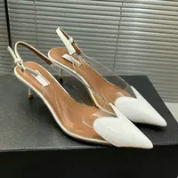 2025 Spring And Summer Pointy Stiletto Heels Wearing Slippers Transparent Female Sandals - Image 2
