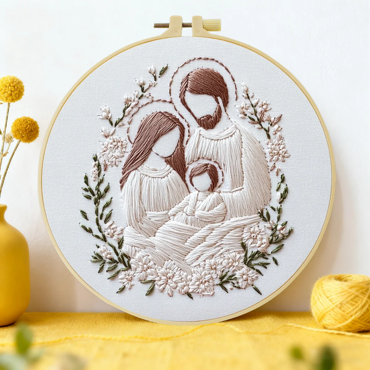 1 Stück 20X20CM/15X15CM 7,87/6,3 Zoll Stickerei-Starter-Kit DIY-Set Heimdekoration, Hochzeit, Stickerei-Set