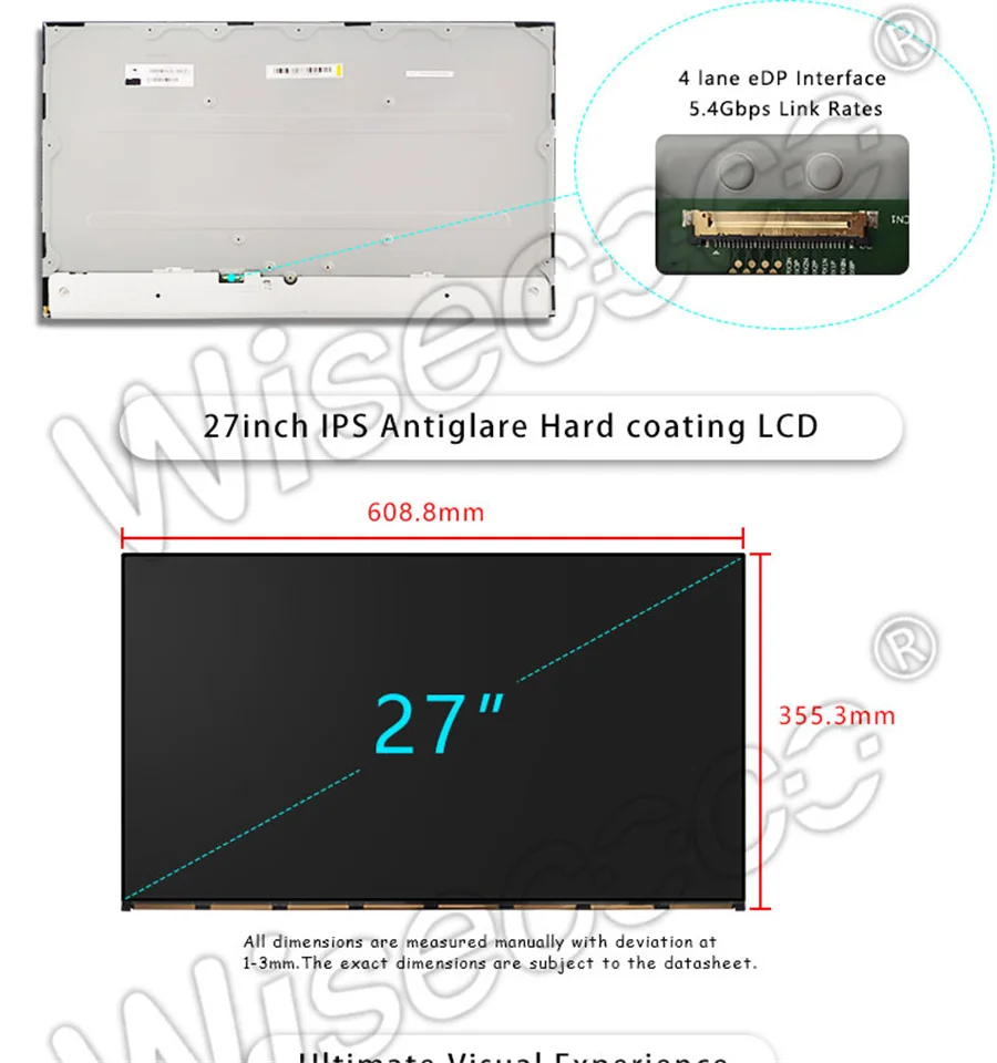 Wisecoco-27 ġ ũž  4K PC ̸ ǻ, 3840x2160 LCD ÷ ũ г Edp 30 