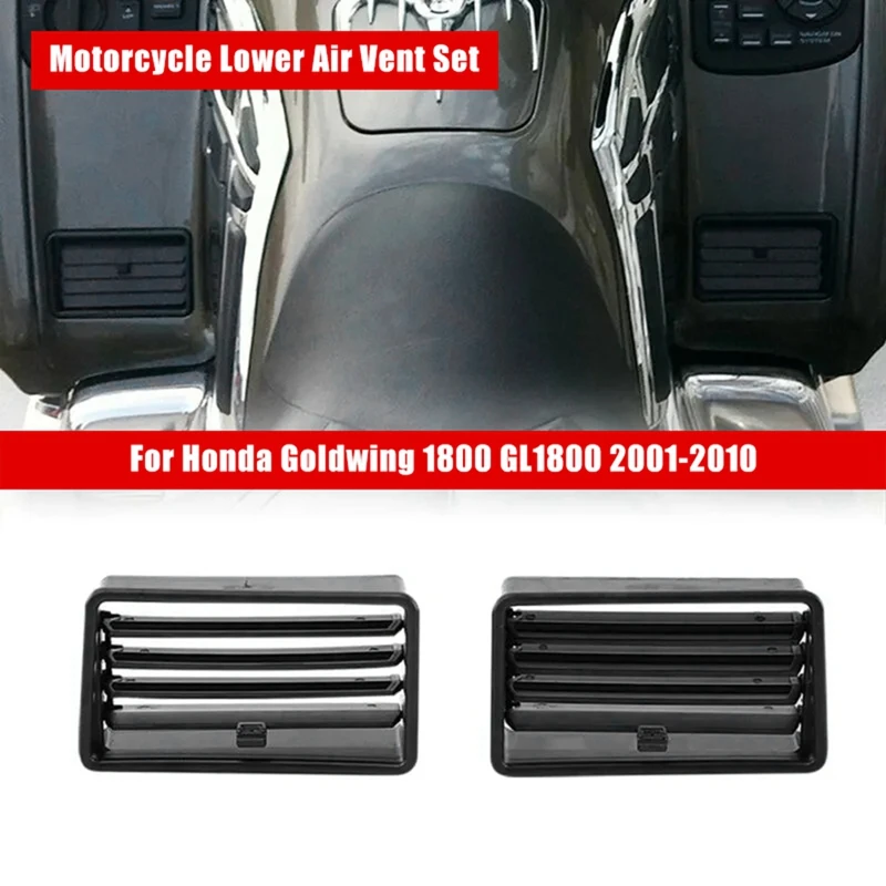 

Motorcycle Black Lower Air Vent Set Replacement Parts For Honda Goldwing 1800 GL1800 2001-2010