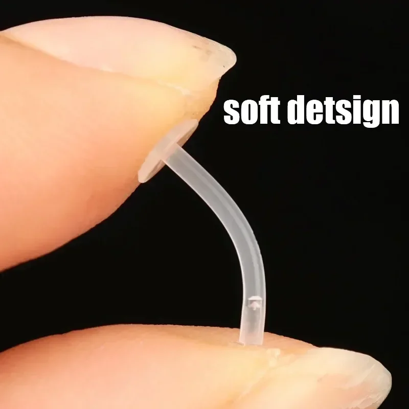 Lip Nose Studs Ear Helix Earring 50/10PC Transparent Acrylic Soft Rod 16 Gauge 6mm 8mm 10mm 12mm Body Piercing Jewelry