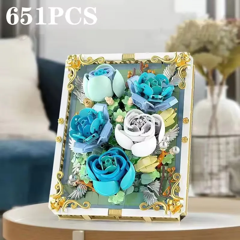 MOC Creative Expert Ideas City Midsummer Voyages DIY Painting Building Blocks Preserved Flowers Plants Christmas Gifts Children